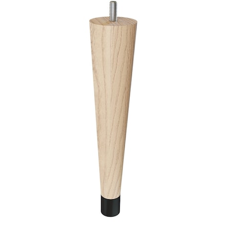 Designs Of Distinction 9" Round Tapered Leg with bolt and 1" Flat Black Ferrule - Ash 01240009ASWR6